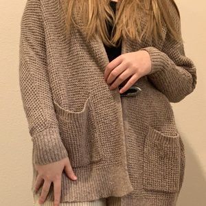 Comfy Oversized Beige Cardigan